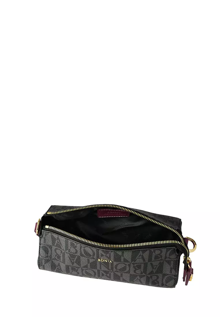 Ornella Monogram Black/Purple Small Shoulder Bag