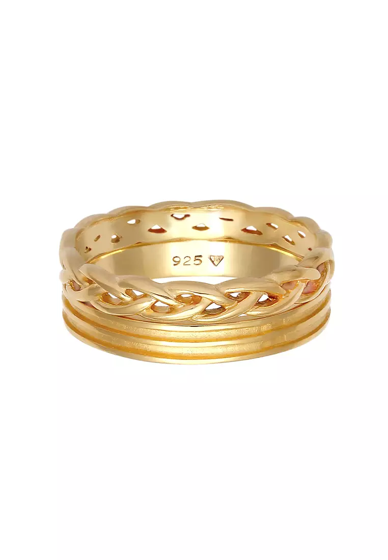 Gold deals plaited ring