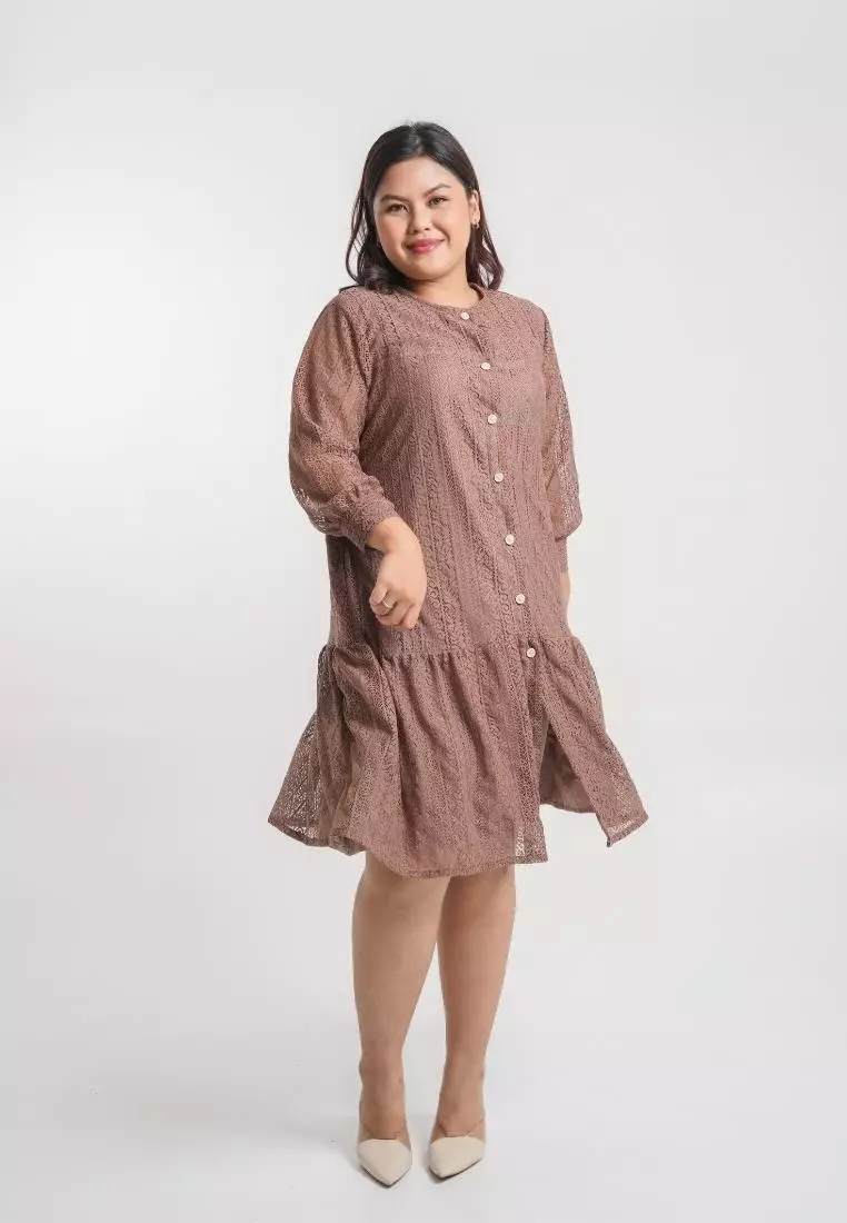 Plus Size Party Dress Porta Bronze
