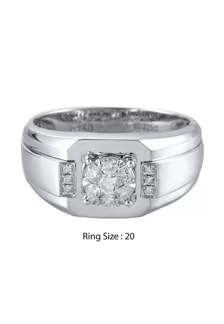 LITZ 18K 白金鑽石戒指 DR3633