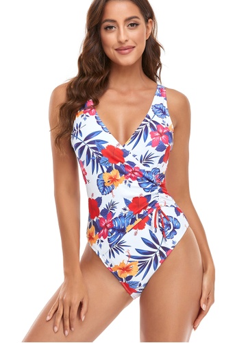 Its Me multi Sexy Low V Print One Piece Swimsuit D3457US5429D54GS_1