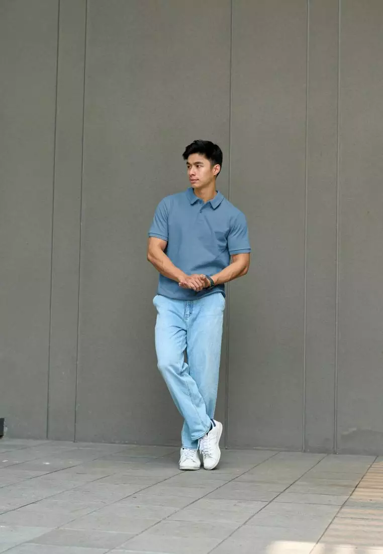 Kale HUGO Steel Blue / Polo Shirt Lengan Pendek Pria