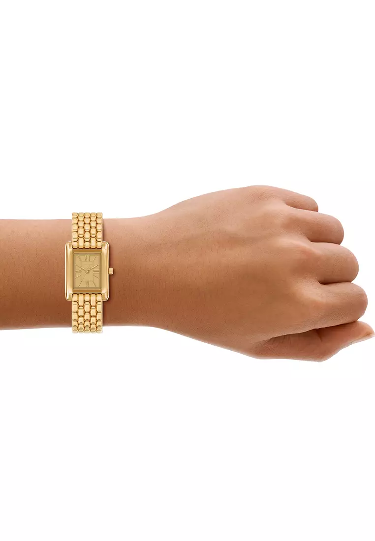 Michael Kors Women's Essex Analog Watch ( MK4997 ) - Quartz, Gold Case, Retangle Dial, 18 MM Gold Stainless Steel Band