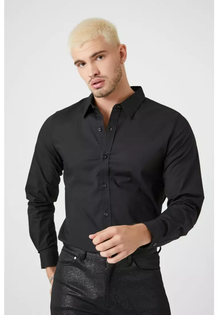 Cotton Blend Long Sleeve Shirt