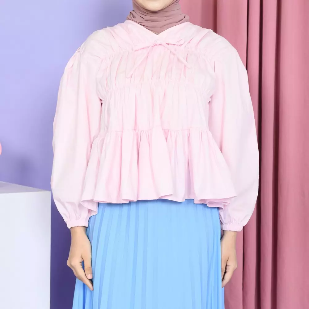 Liora Rubber Blouse - Soft Pink M19571 R91S5