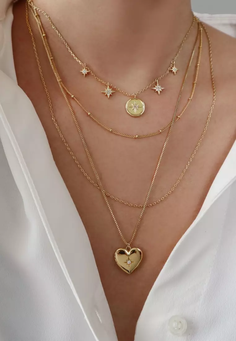 Heart Gold Locket Necklace