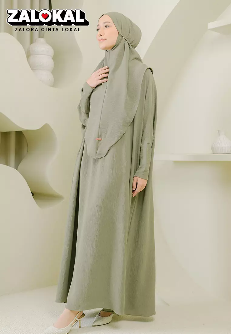 Hafsha Abaya Set Soft Army