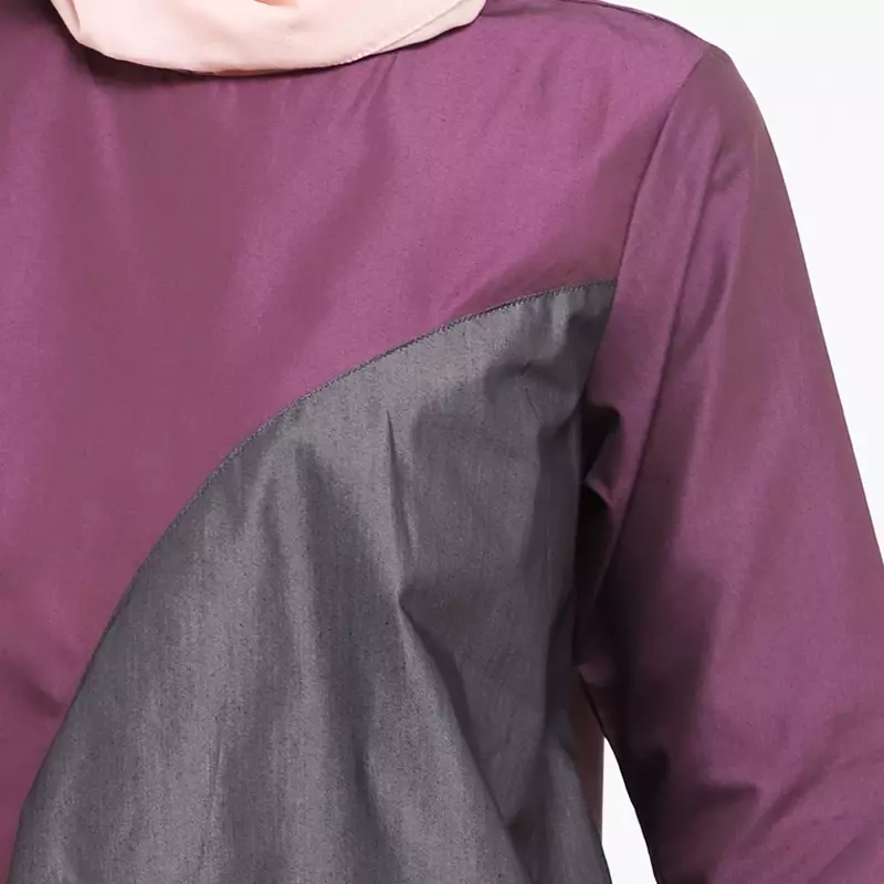 Devra Assymetrical Blouse In Maroon / Grey