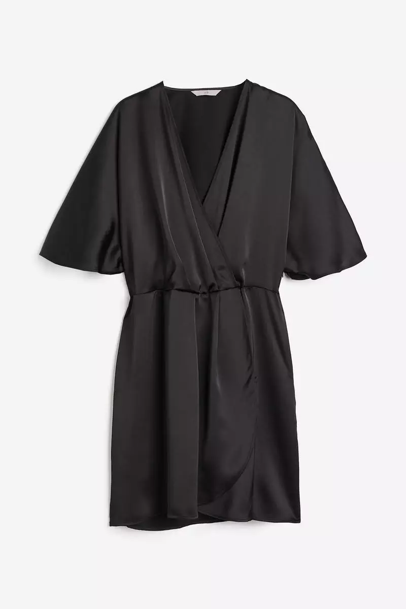 Satin wrap dress