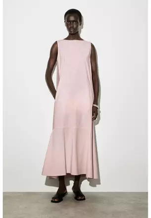 open lace back dress Petal and Pup Women's GIA Pleated Halterneck Maxi Dress