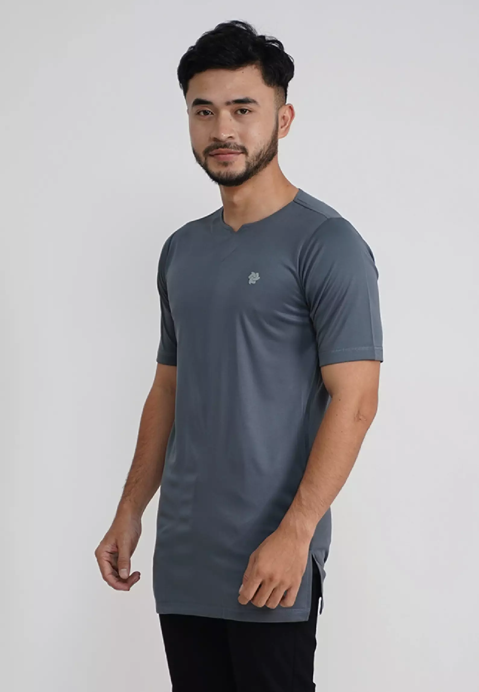 Tiento Baju Muslim Koko Kurta 3in1 Basic Grey