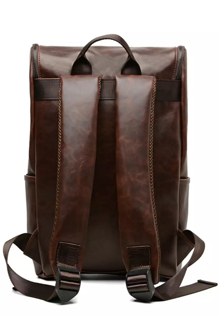 Vintage Faux Leather Backpack ET9381