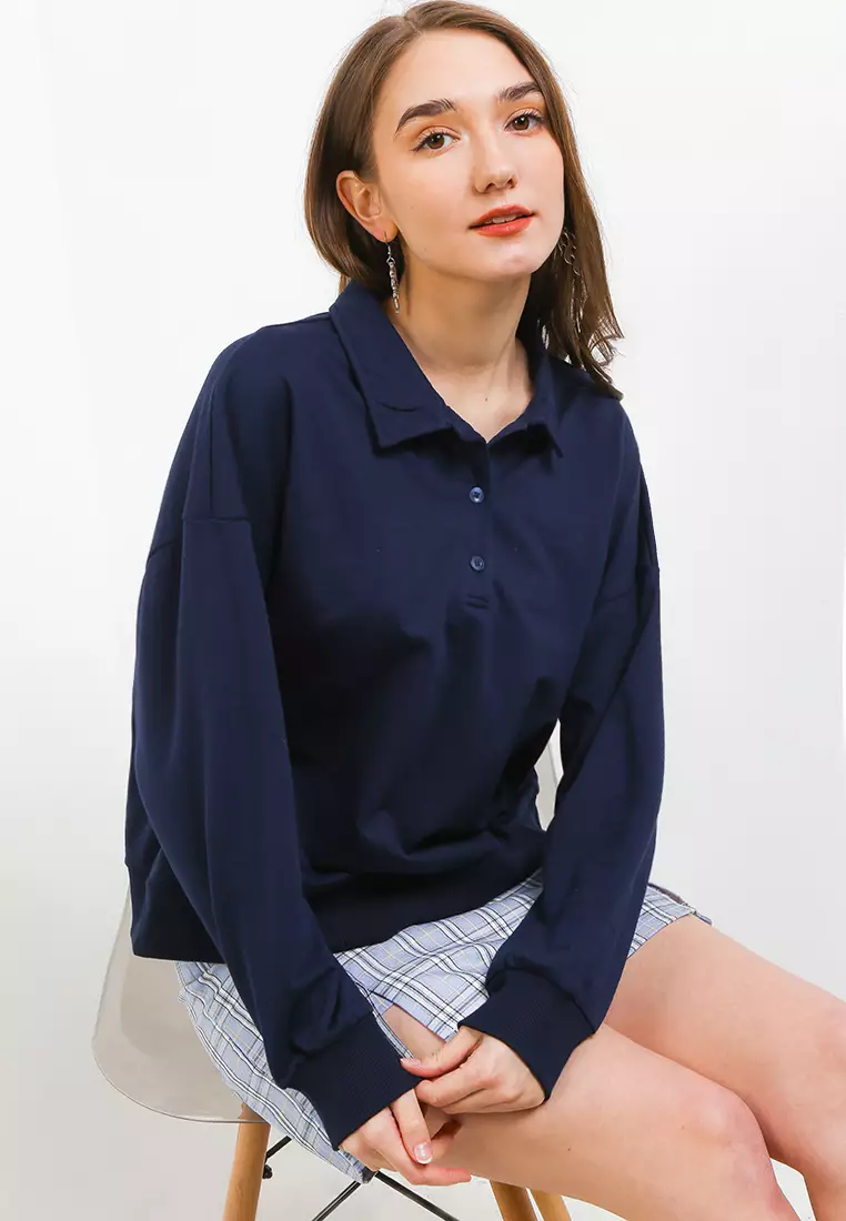 Jual Tolliver Oversized Collar Sweatshirt Original 2024 | ZALORA ...