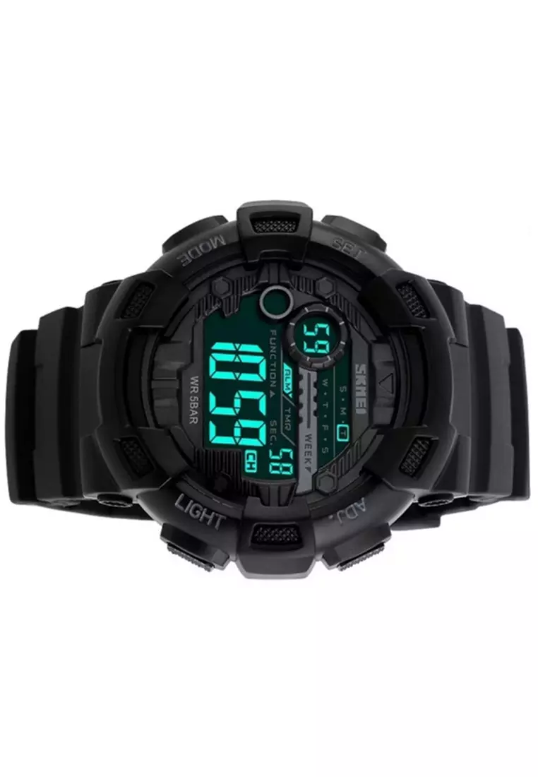 Jam Tangan Casual Digital Pria Waterproof Many Function Strap Tali Material PU GF43 ORIGINAL