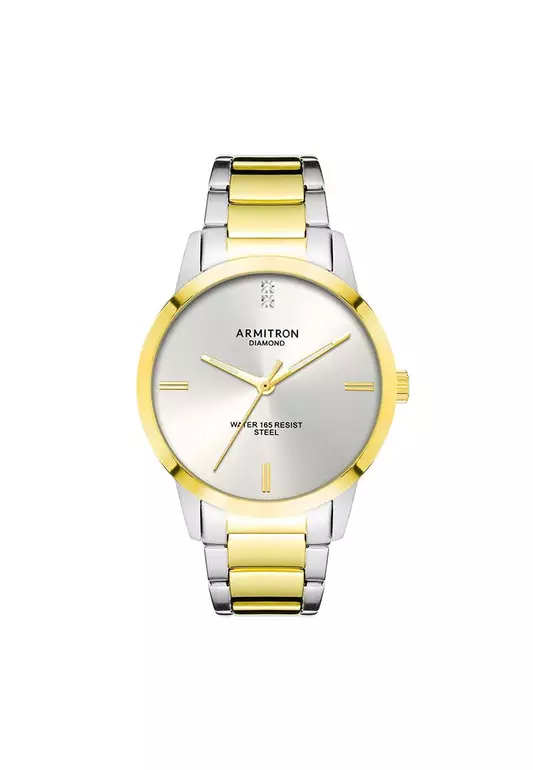 Men's Silver and Gold Stainless Steel Bracelet Analog Watch AR-20/5479SVTT
