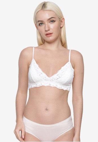 HOLLISTER white Gilly Hicks Lounge Lace Plunge Bra B21B6US58A71DBGS_1