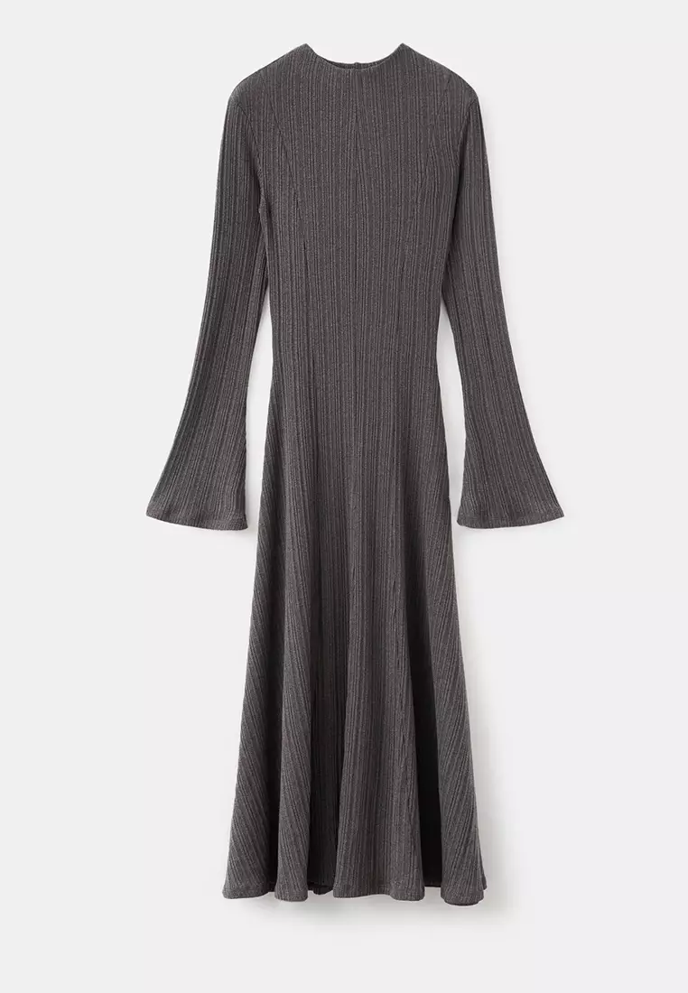 Knitted Dress With Bell Sleeves