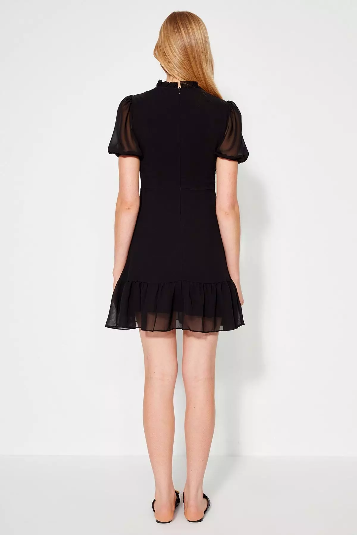 Flared Chiffon Dress