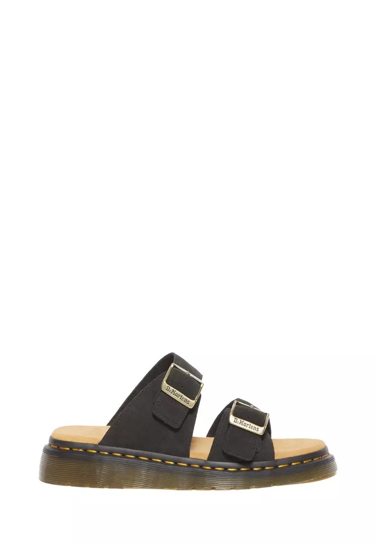 Discount on Dr. Martens  shoes - SKU: Josef Suede Slide Black Sandals Men