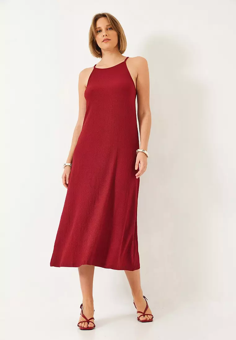 Women's Strappy Summer Long Knitted Dress 70243 60271033