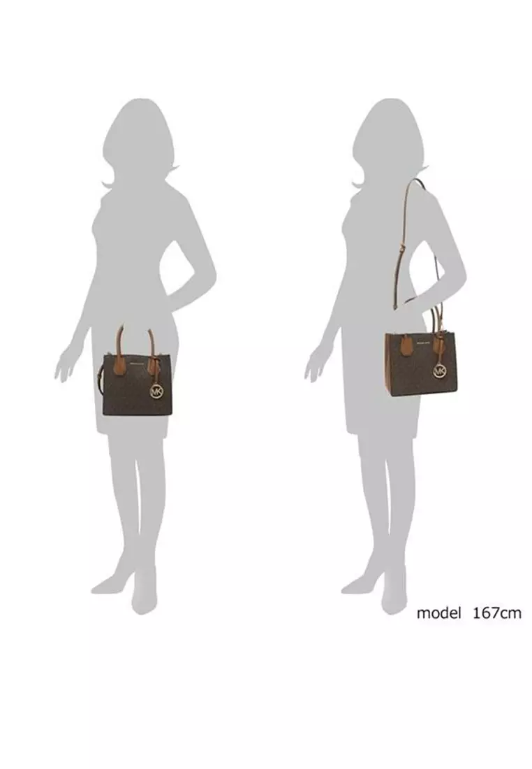 Mercer Medium Logo and Leather Accordion Crossbody Bag 35S1GM9M2B Brown