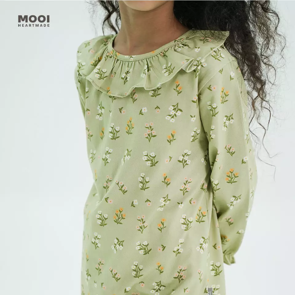 Mooi Atasan Anak Perempuan Erica Ruffle Top - Pink Snow