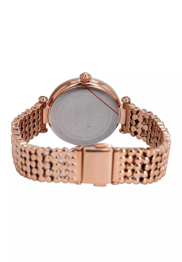 Jam Tangan BONIA Wanita B10756-2517 Sapphire Glass - Rose Gold - Stainless Steel