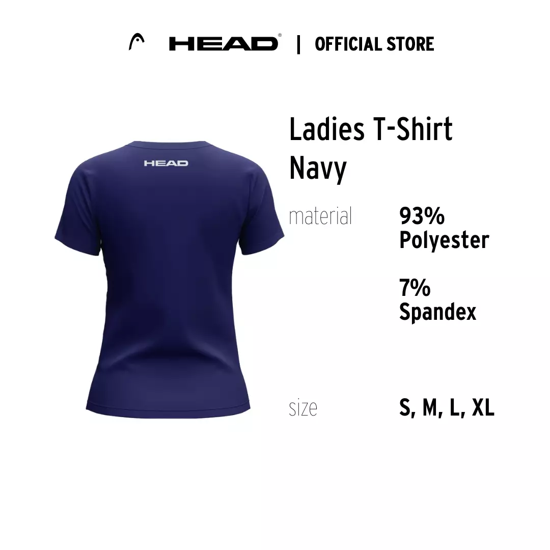 HEAD Women T-Shirt Logo - Kaos Wanita (Navy)