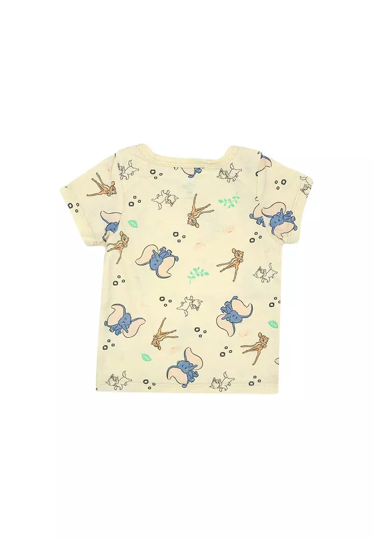 Licensed Newborn Essentials Regular T-Shirt Pack of 3 "Marie,Dumbo & Bambi" - Sweetcorn/Tropical/Orchid