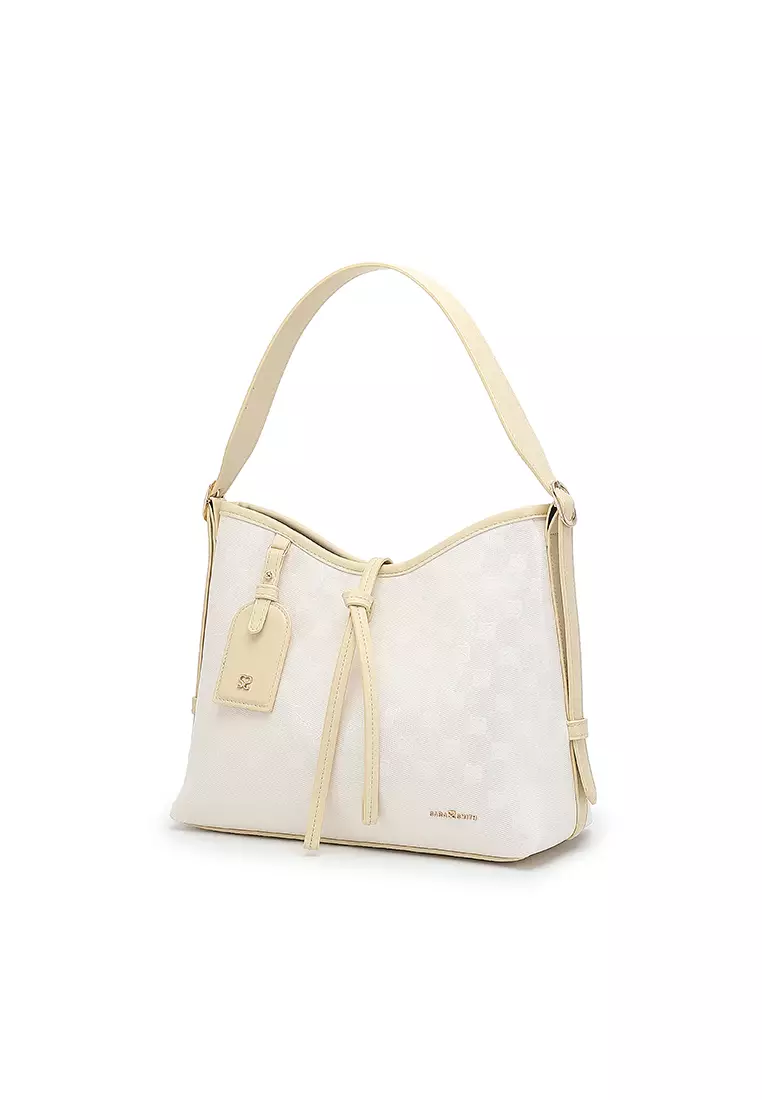 Women's Monogram Top Handle Bag / Sling Bag / Crossbody Bag (Tas Tangan / Tas Selempang) - Putih