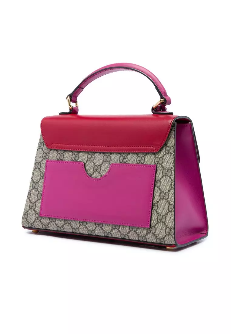 Pre-Loved Gucci Small Gg Supreme Padlock Satchel