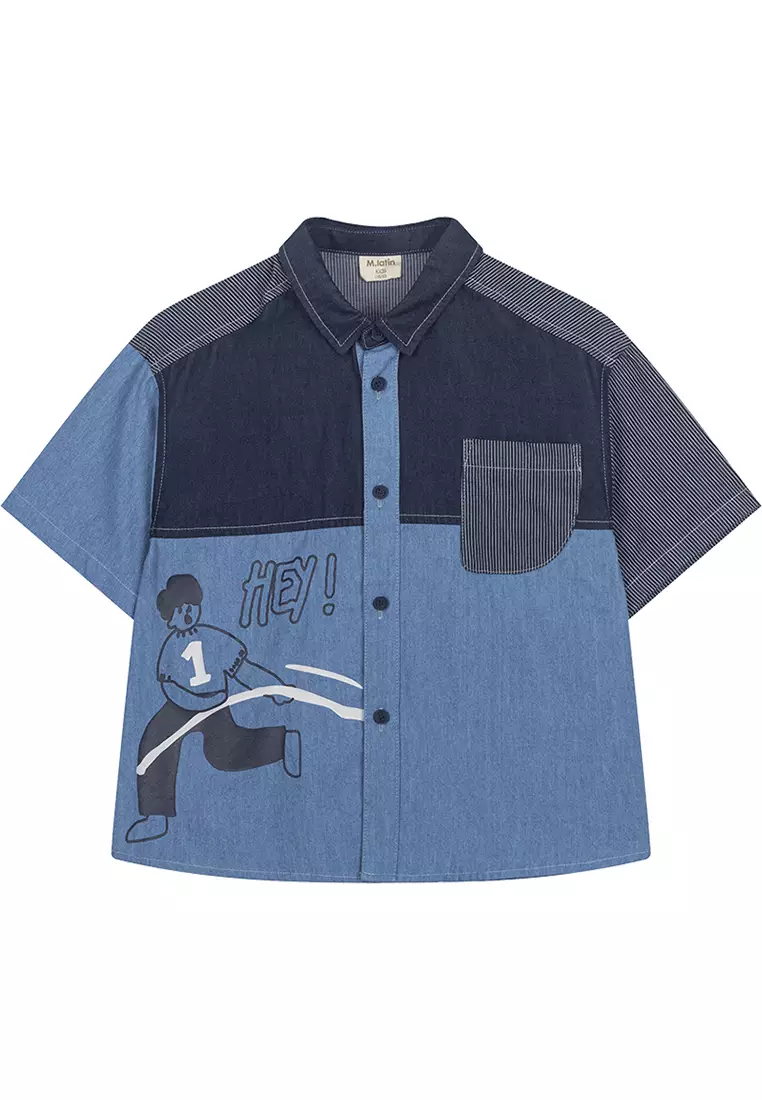 Graphic Printed Short Sleeve Shirt With Front Pockets