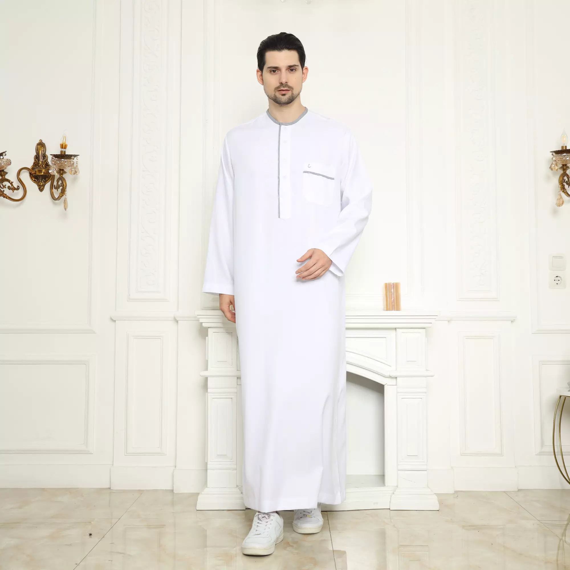 Gamis Pria Yazid White New