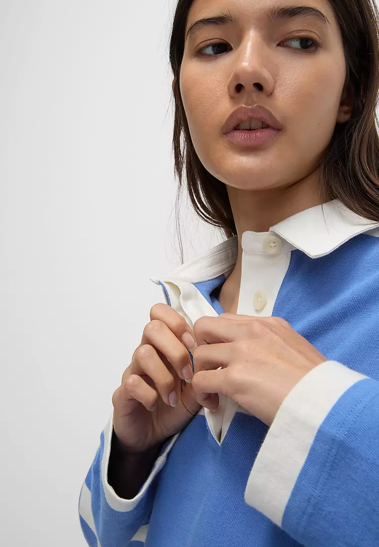 Pure Cotton Striped Rugby Top