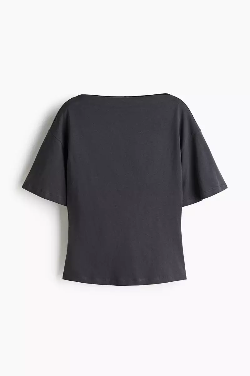 Boat-neck cotton top