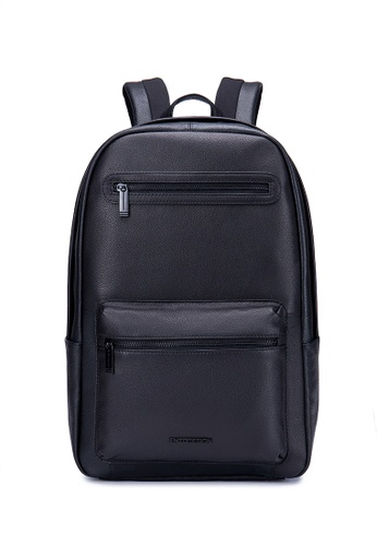 ENZODESIGN black ENZODESIGN Cow Nappa Leather Business 15" Laptop Light Weight Backpack 4BC27AC70E7864GS_1