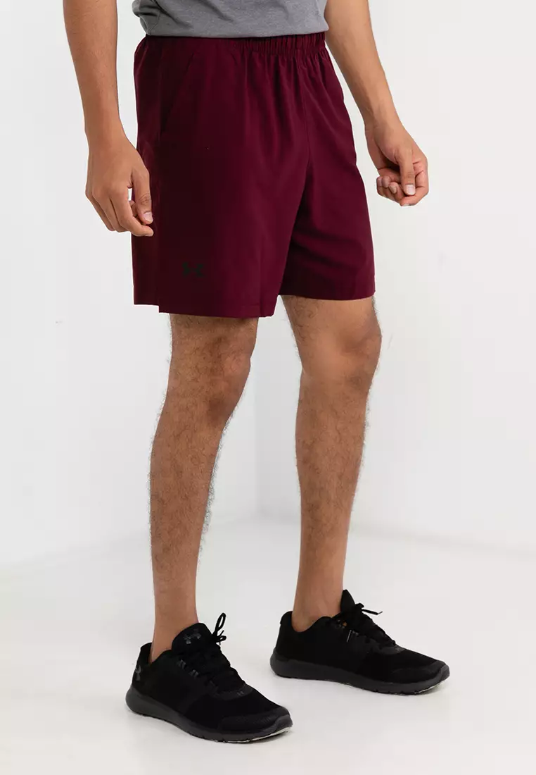 Under Armour Soccer Challenger knit shorts in burgundy