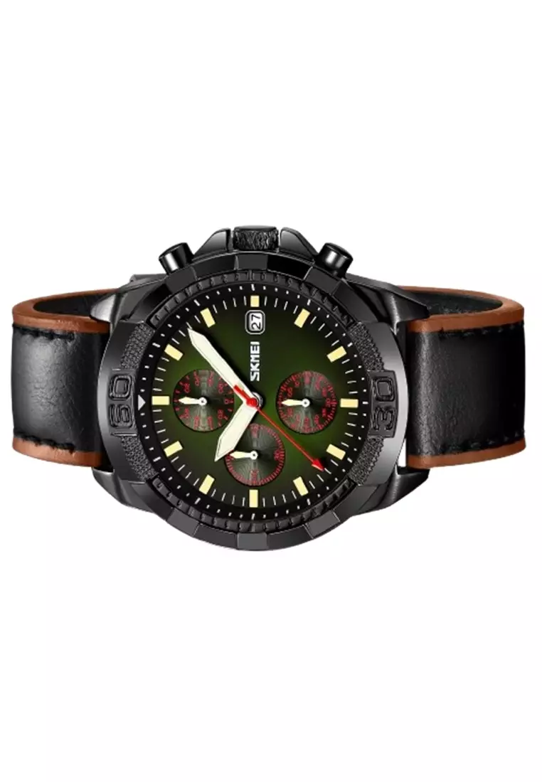 Jam Tangan Analog Pria Elegant 9347 ORIGINAL - Black Green