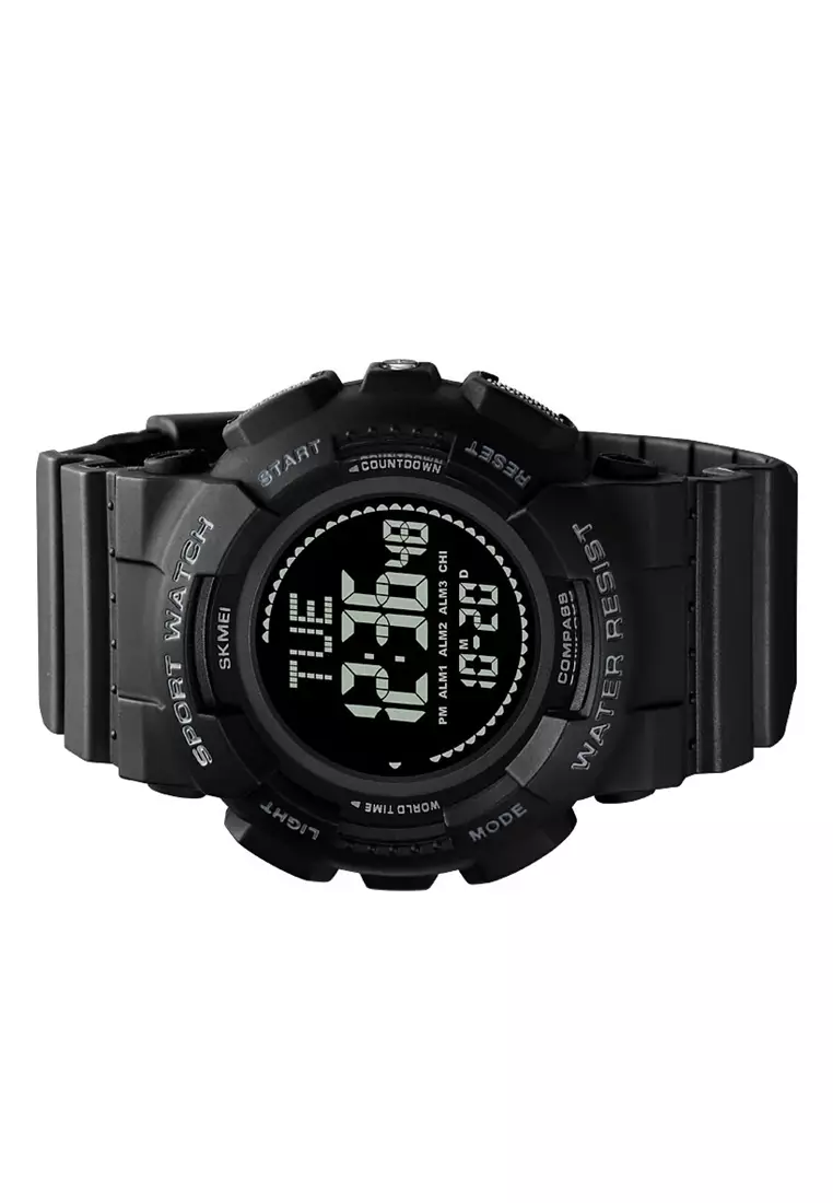 Jam Tangan Digital Pria Sporty Compass Material TPU Waterproof ORIGINAL