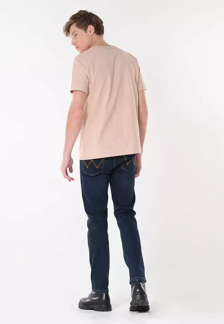 Chest Logo Print T-Shirt for Mens in Warm Beige Color