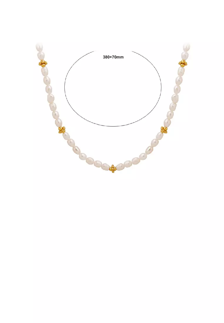 Gold plated sale beaded necklace