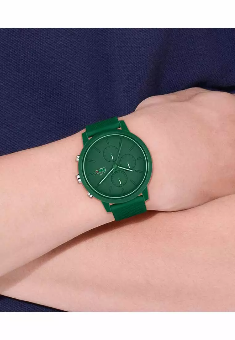 12.12 Chrono Men's Watch Green Silicone Strap - Green Dial 2011245