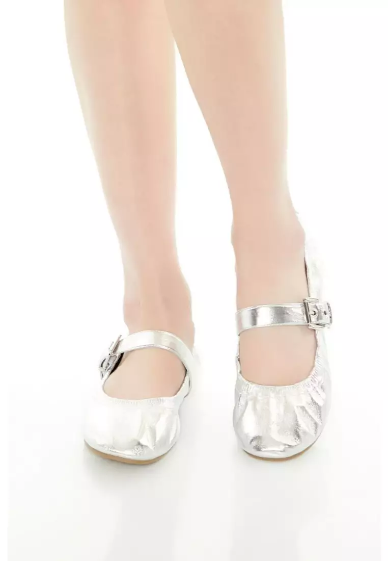 Discount on Forever 21  shoes - SKU: Metallic Mary Jane Ballet Flats