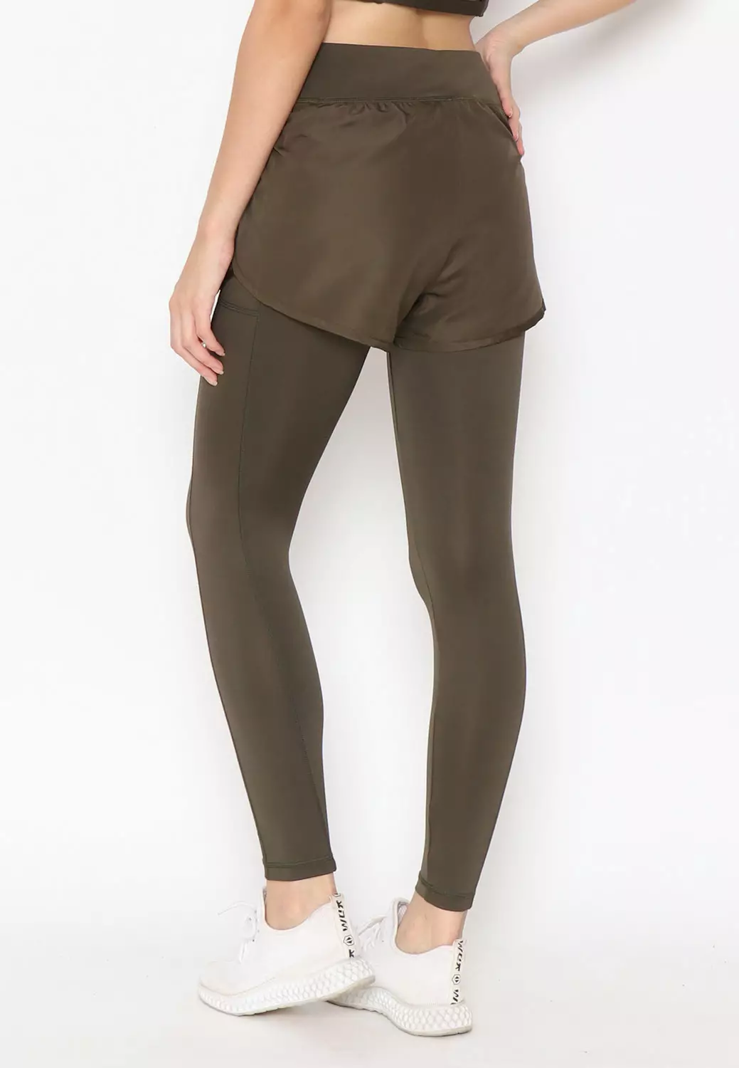Fitwear Celana Pendek Lari + Legging Olahraga Big Size Wanita CHELSIA Core Series Big Size - ARMY