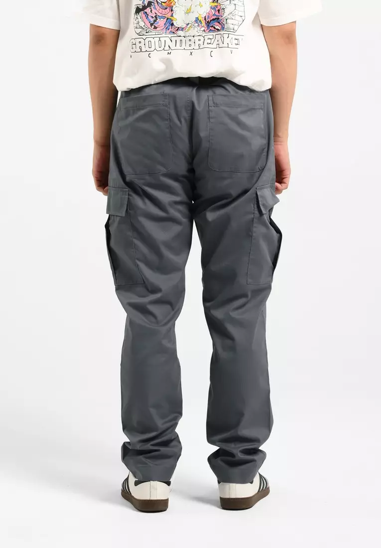 3Second Men's Long Cargo Pants Regular Fit Twill Fawks HP-C060125