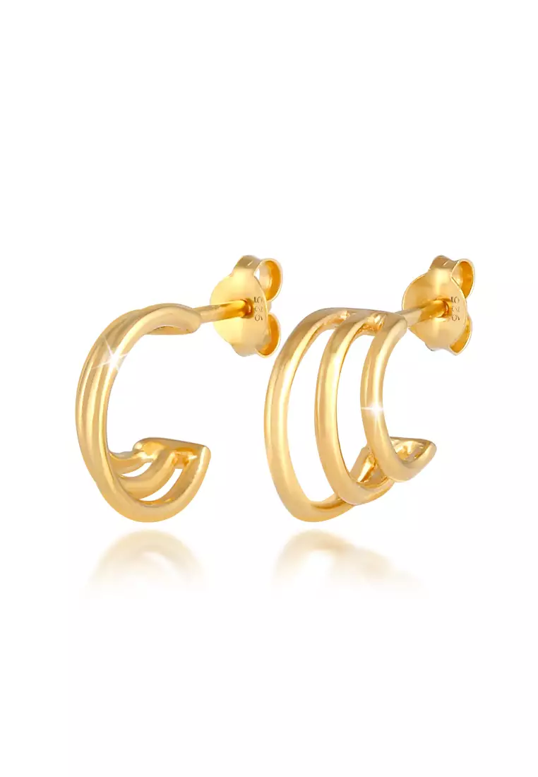 Creoles Basic Minimal Trend Gold Plated Earrings