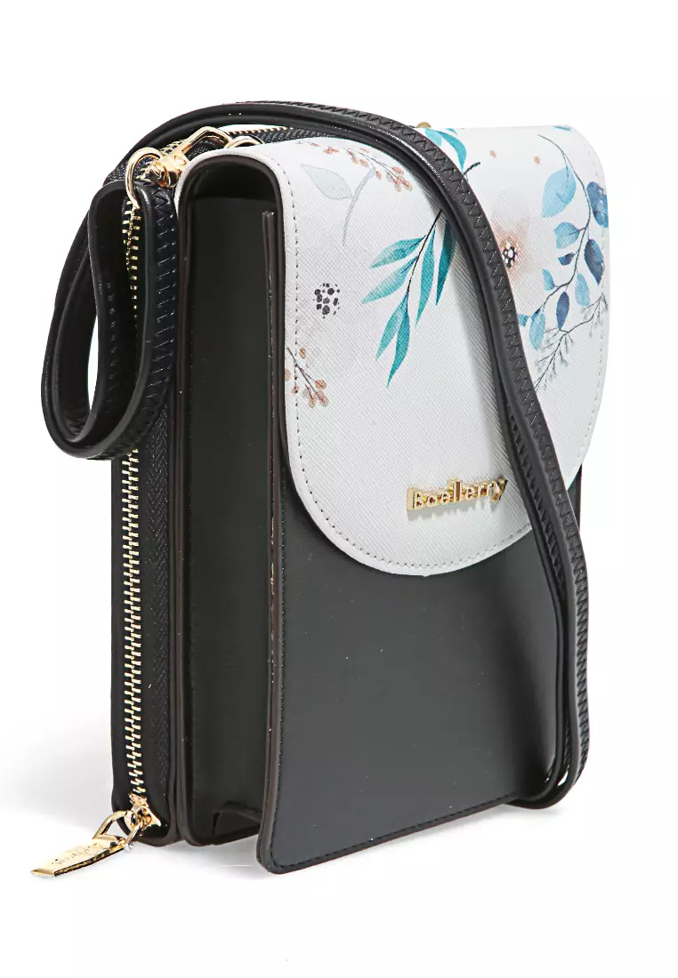 Sling Bag Tas Selempang Wanita Flower Motive Many Pocket Material Leather ORIGINAL