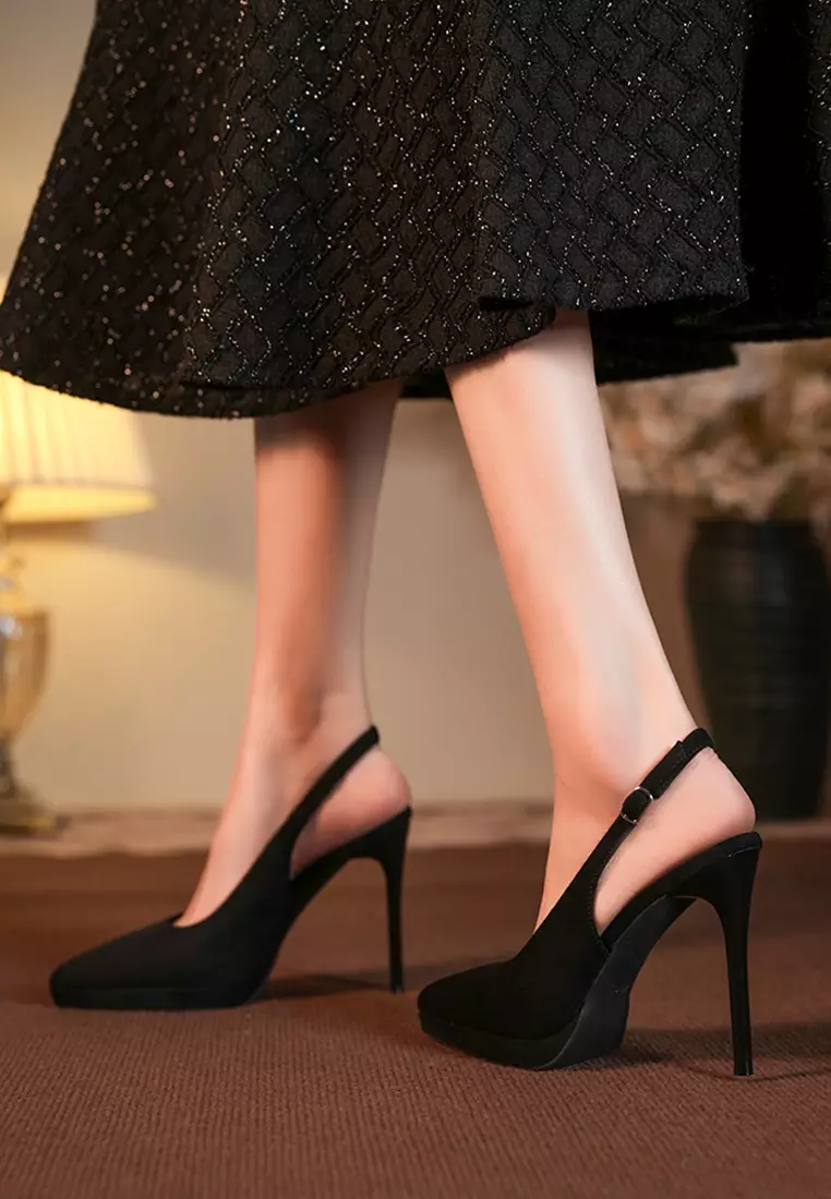 10CM Suede Slingback High Heel BY107-31
