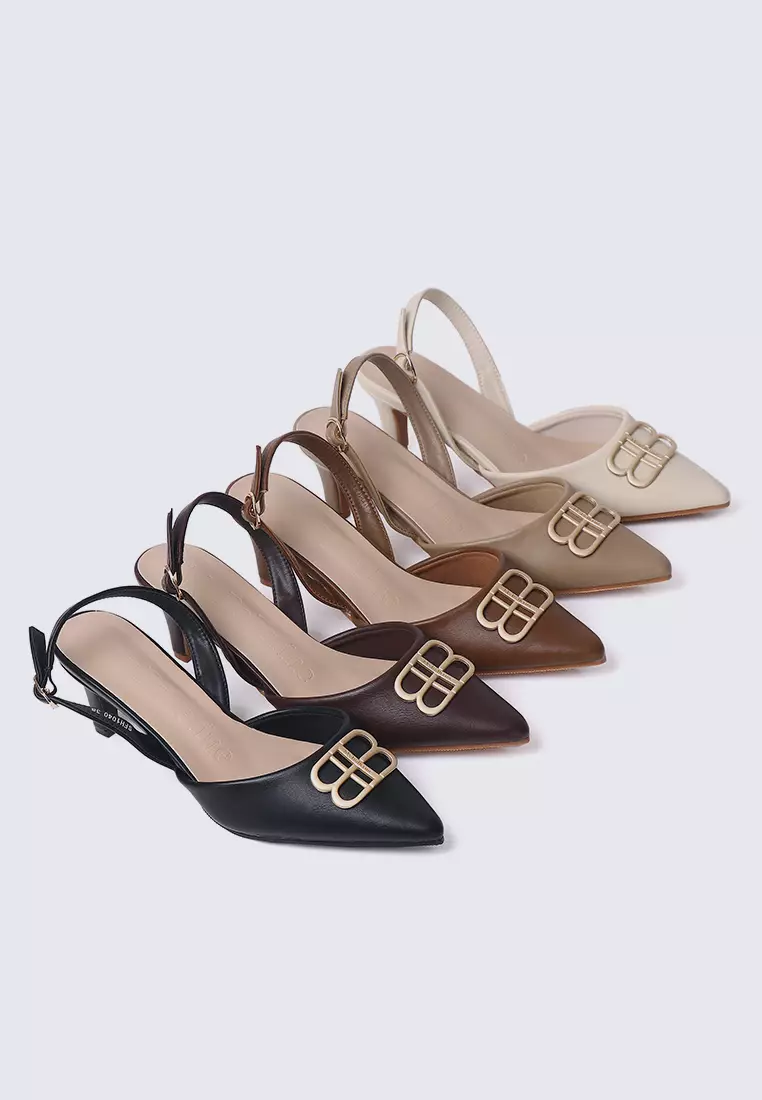 Portia Comfy Heels In Tan