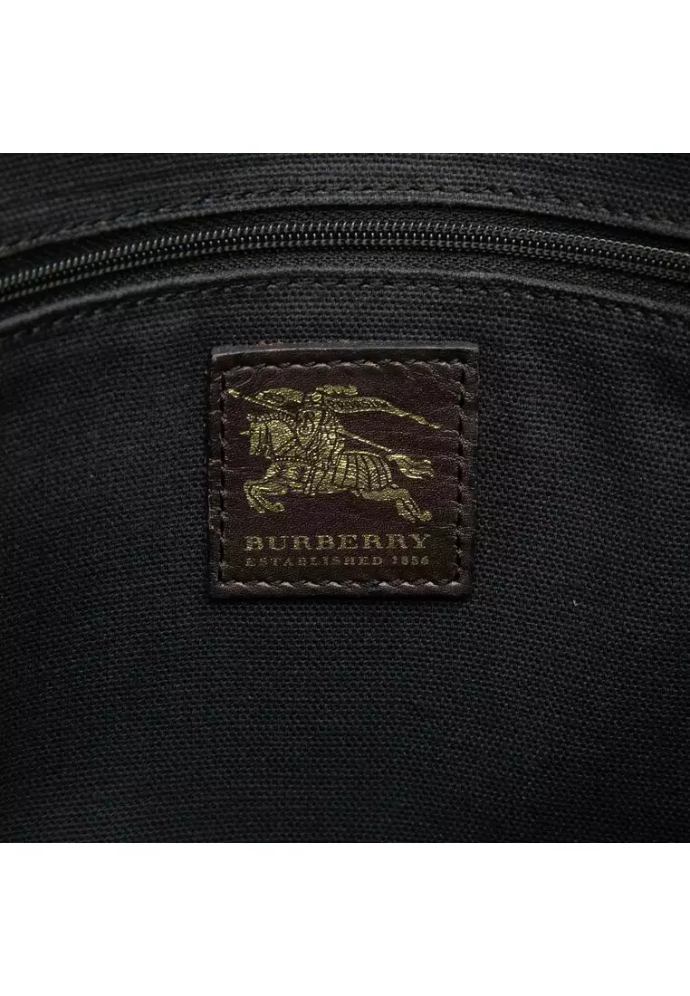 Pre-Loved Burberry Haymarket Check Coated Canvas Tote